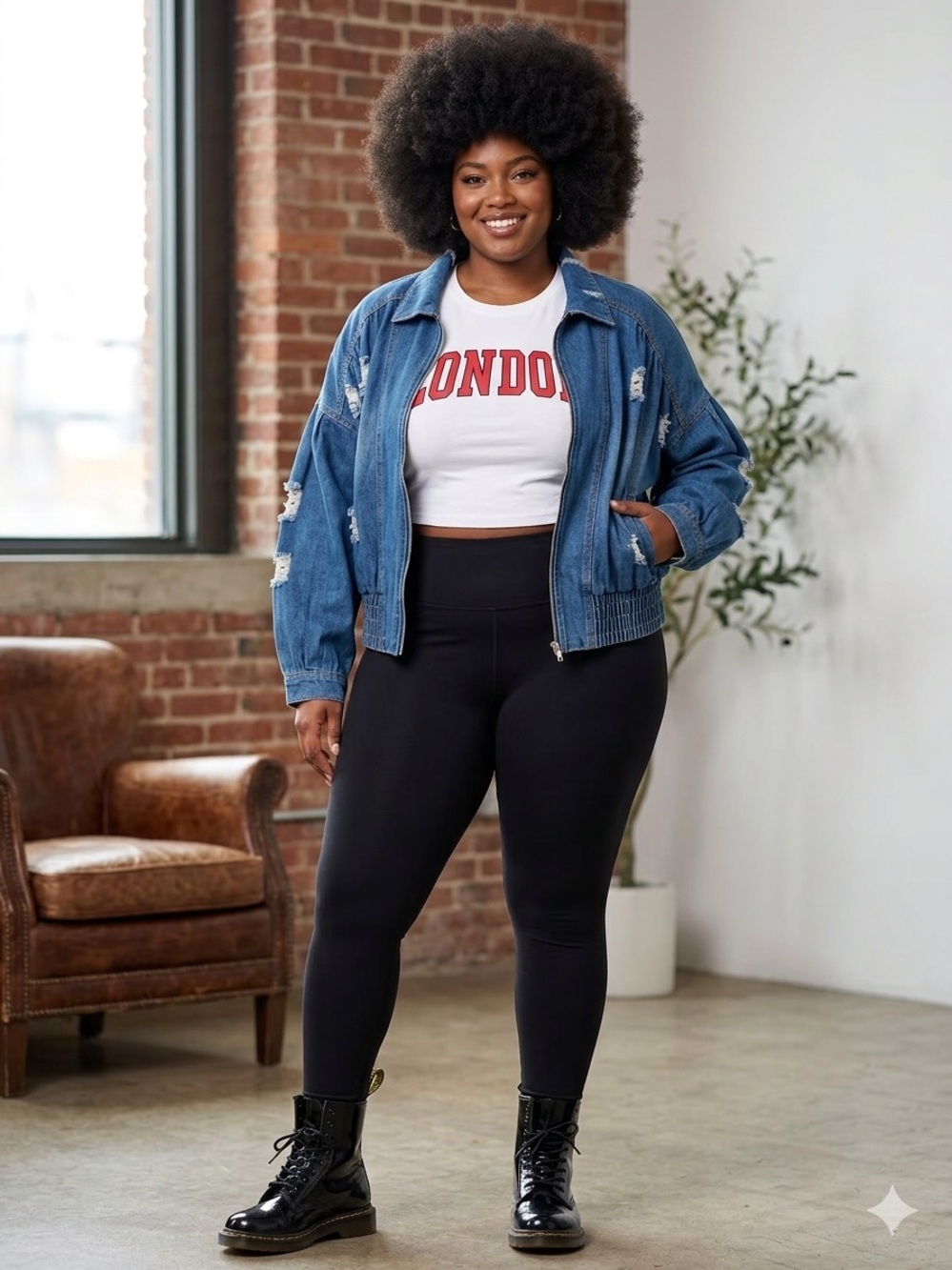 NWOT Plus Size Thrill Distressed Blue Jean Jacket